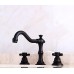 Greenspring Deck Mounted Three Holes Double Handles Widespread Roman Bathroom Sink Faucet 3pcs faucet  Oil Rubbed Bronze - B00WUGNZK4